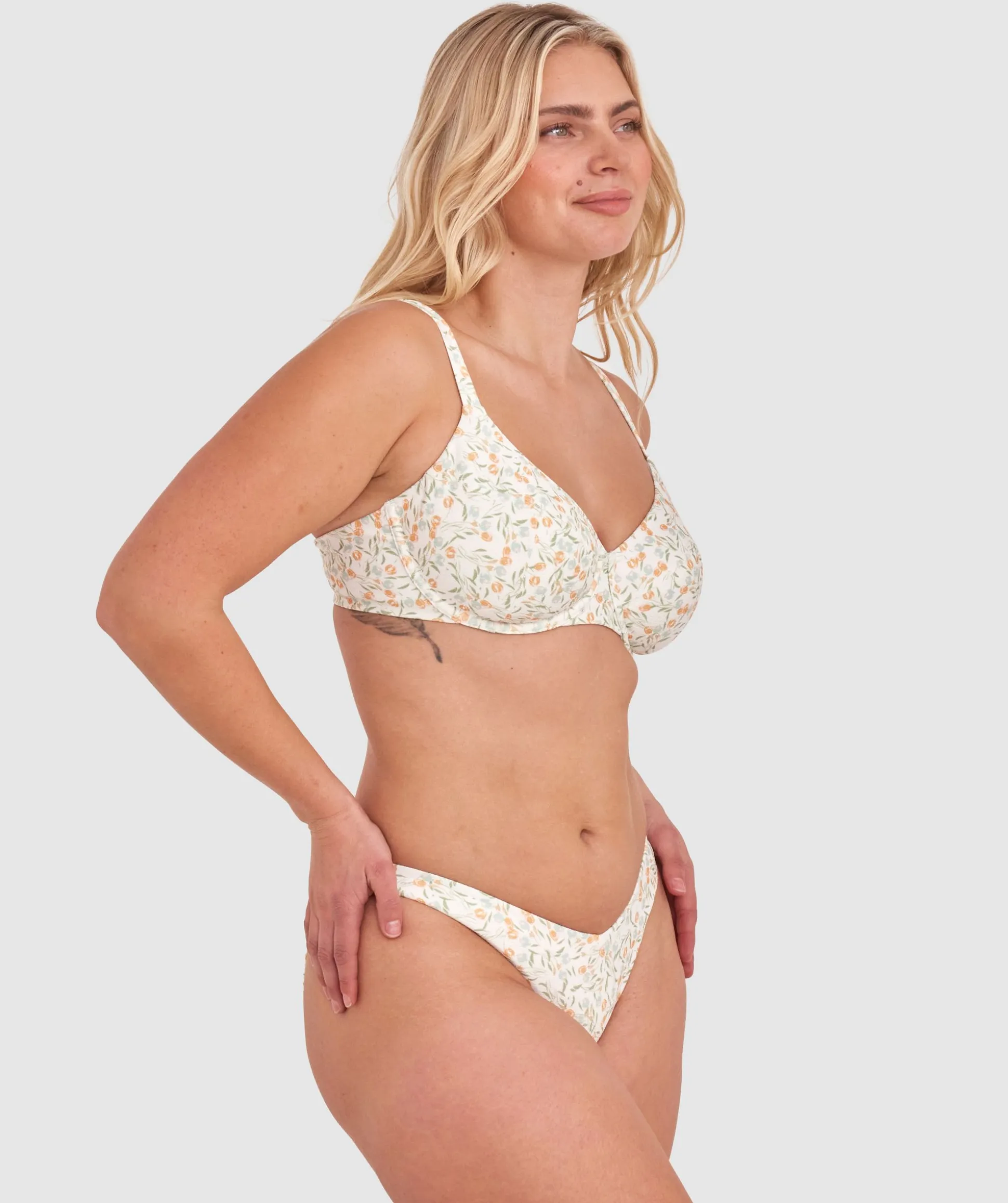 Alexandra Brazilian Bikini Bottom - Print Floral