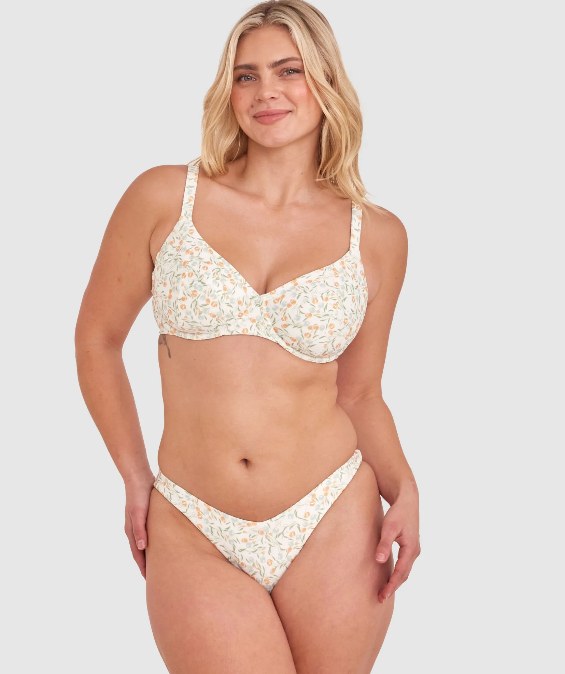 Alexandra Brazilian Bikini Bottom - Print Floral