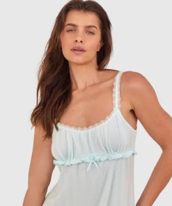 Alice Slip - Mint Green/Ivory