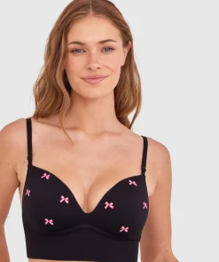 Alyssia Push Up Wirefree - Black/Print