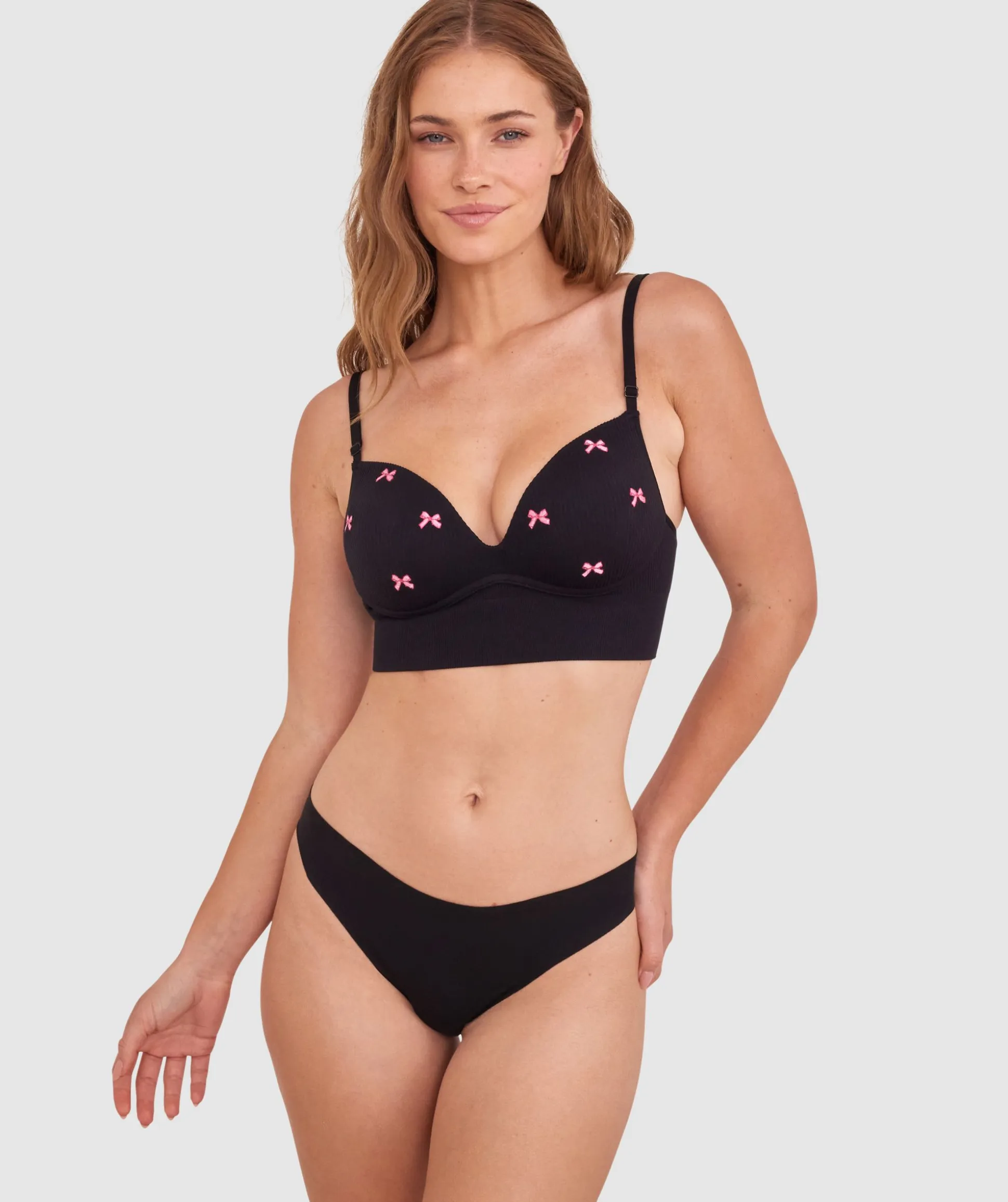 Alyssia Push Up Wirefree - Black/Print