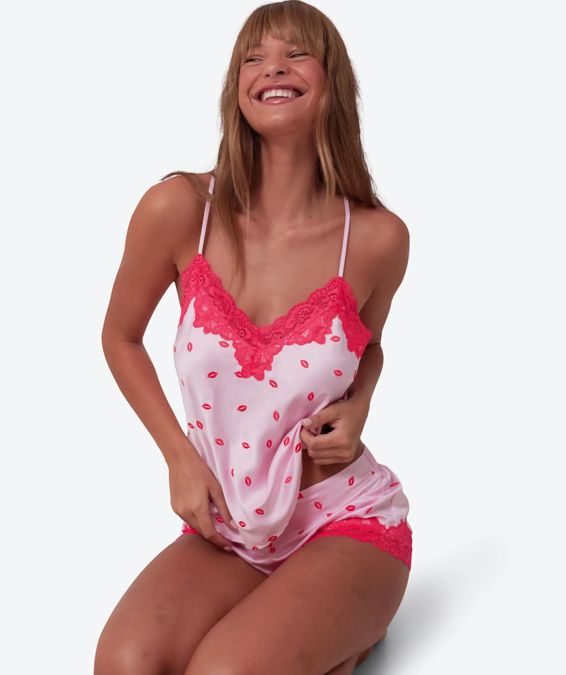 Angelica Kisses Cami - Print/Pink