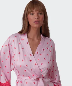Angelica Kisses Short Wrap - Print/Pink