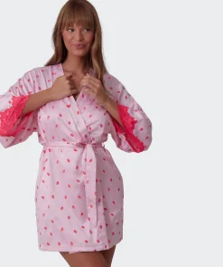 Angelica Kisses Short Wrap - Print/Pink
