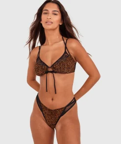 Angelique High Leg G String - Print Animal