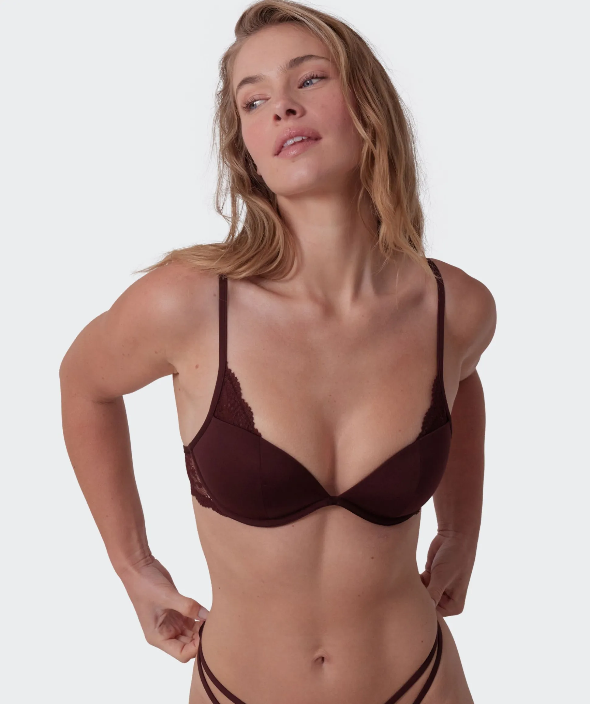 Anusha Lightly Lined Bra - Dark Brown
