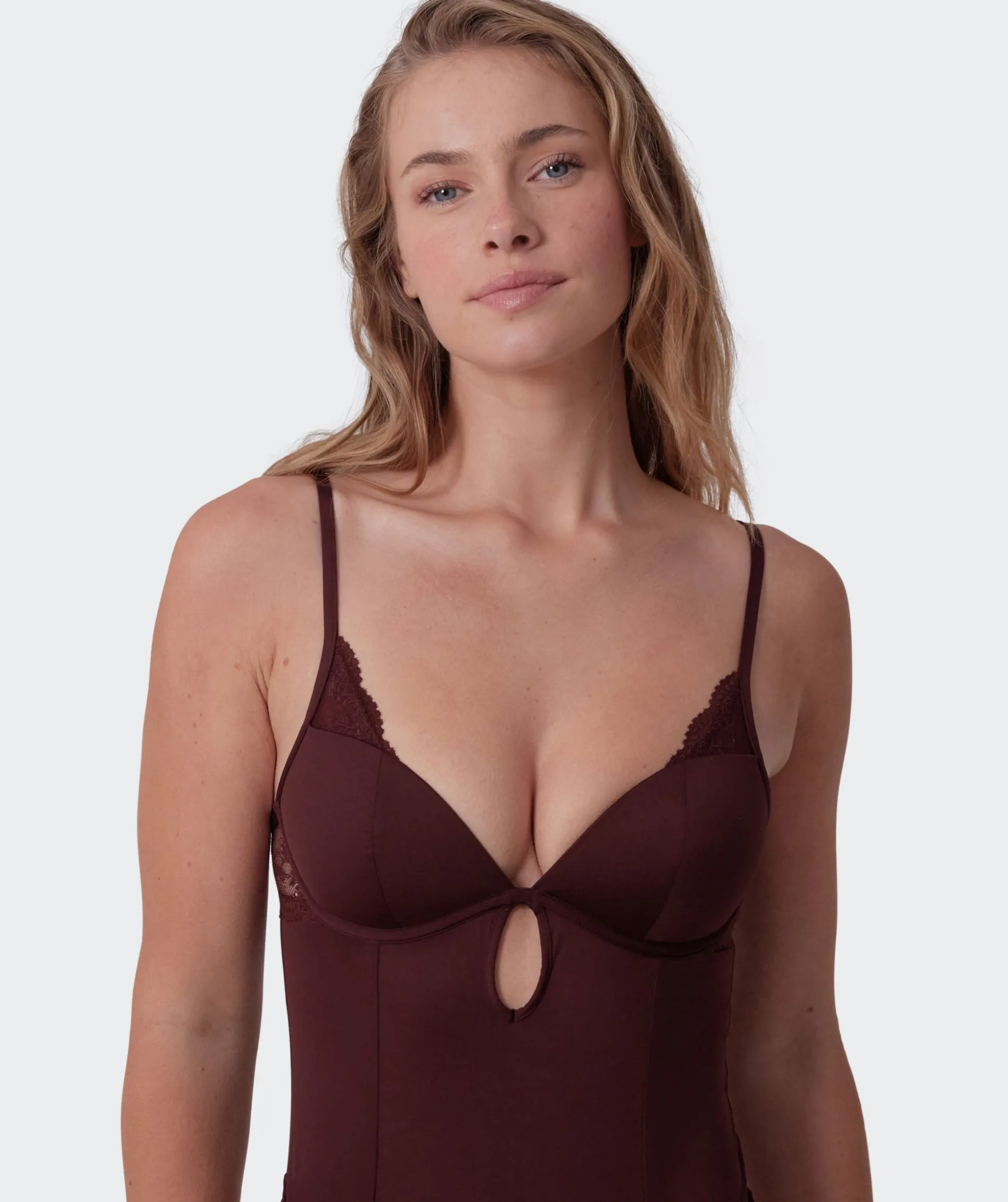 Anusha Longline Bodysuit - Dark Brown