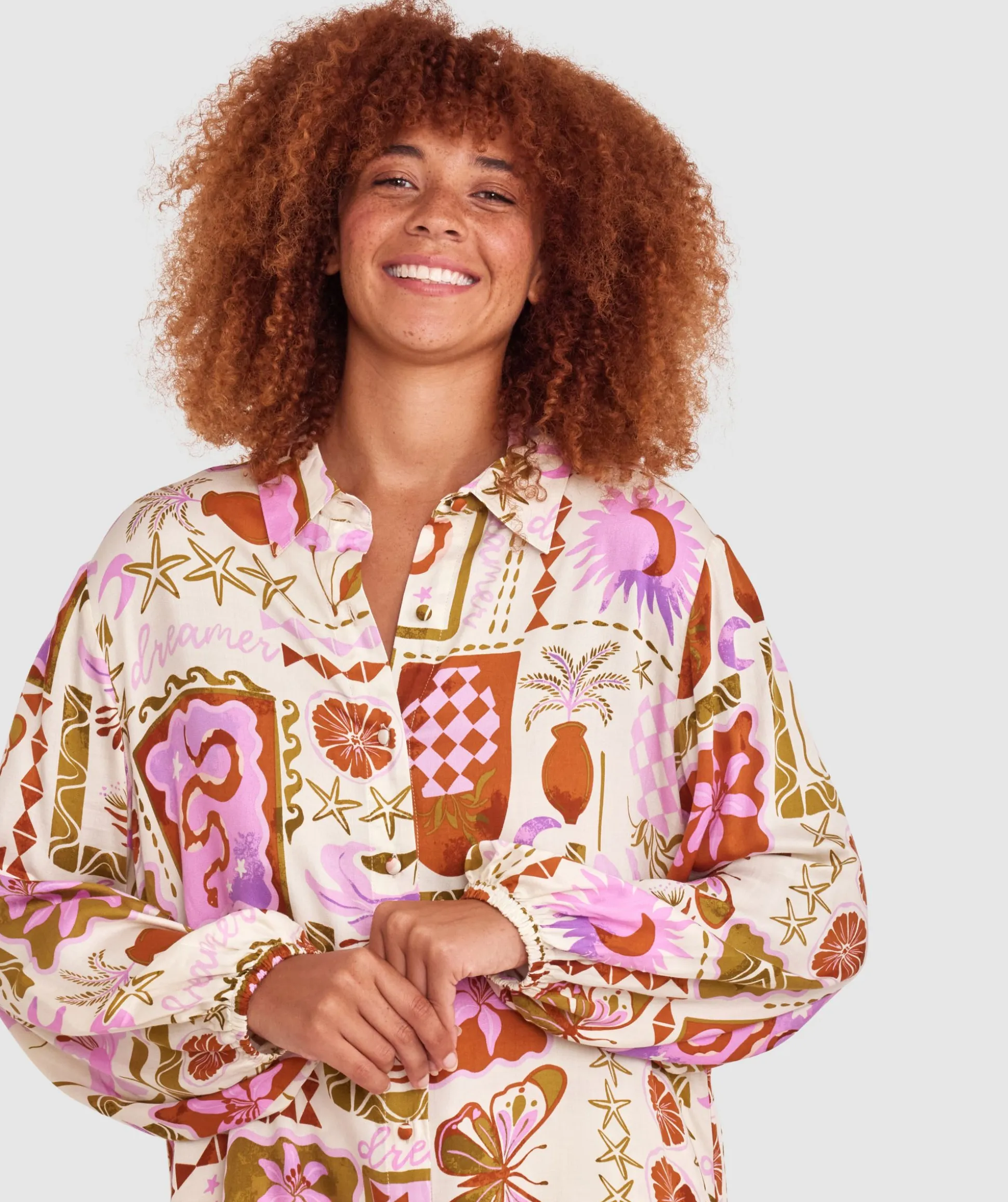 Athalia Long Sleeve Top - Print