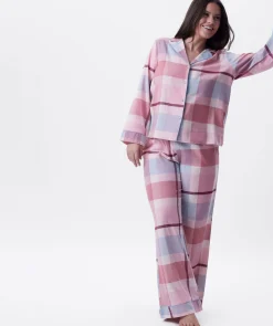 Azlin Long Pant-Print Check / Dusty Pink