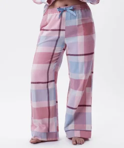 Azlin Long Pant-Print Check / Dusty Pink