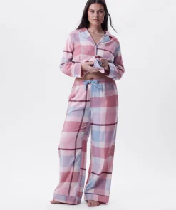 Azlin Long Pant-Print Check / Dusty Pink