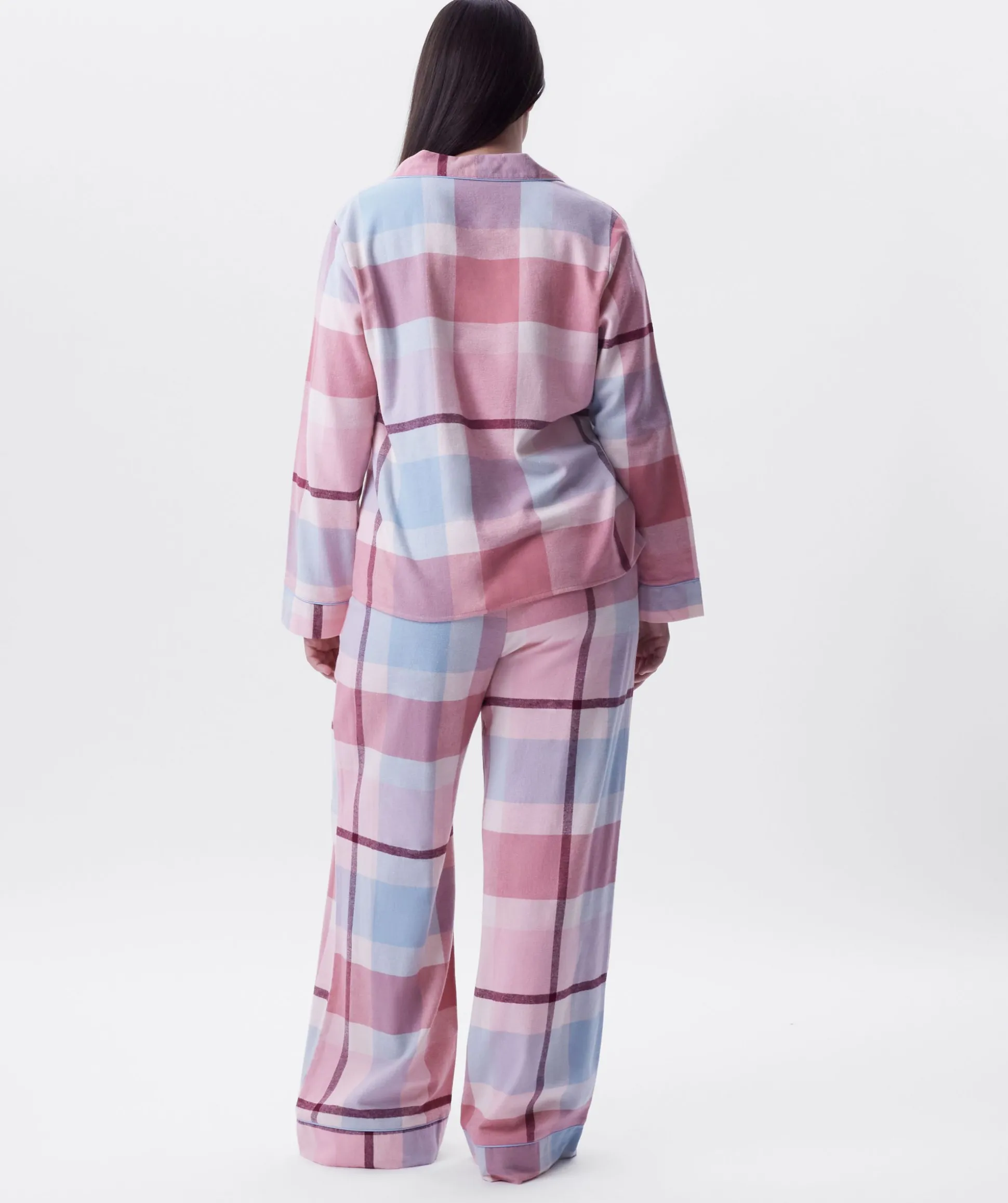 Azlin Long Sleeve Shirt-Print Check / Dusty Pink