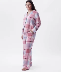 Azlin Long Sleeve Shirt-Print Check / Dusty Pink
