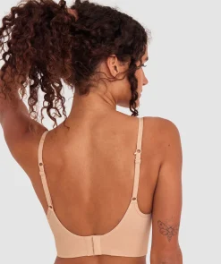 Base Layers Long Line Push Up Bra - Nude