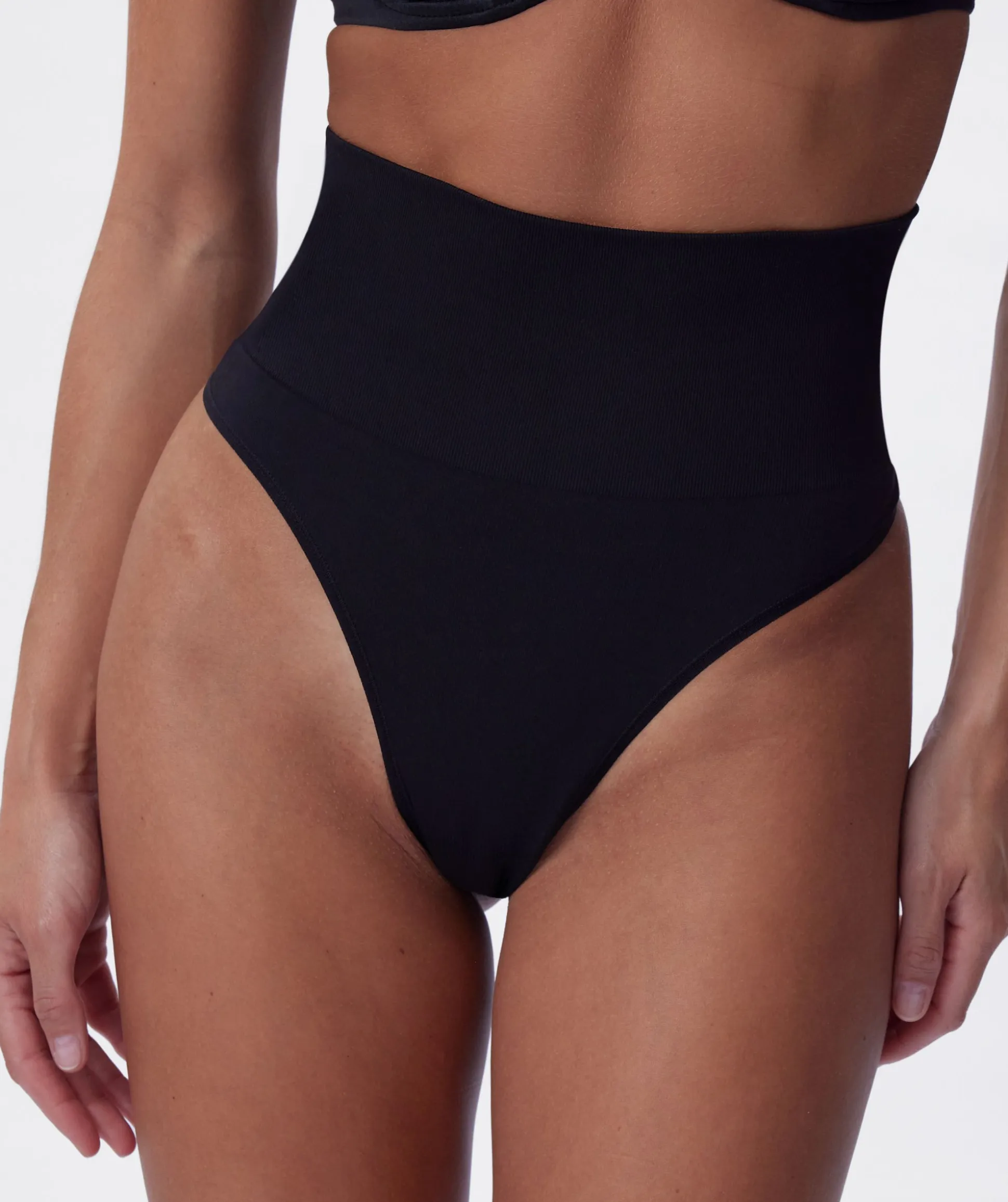 Base Layers Mid Rise G String - Black