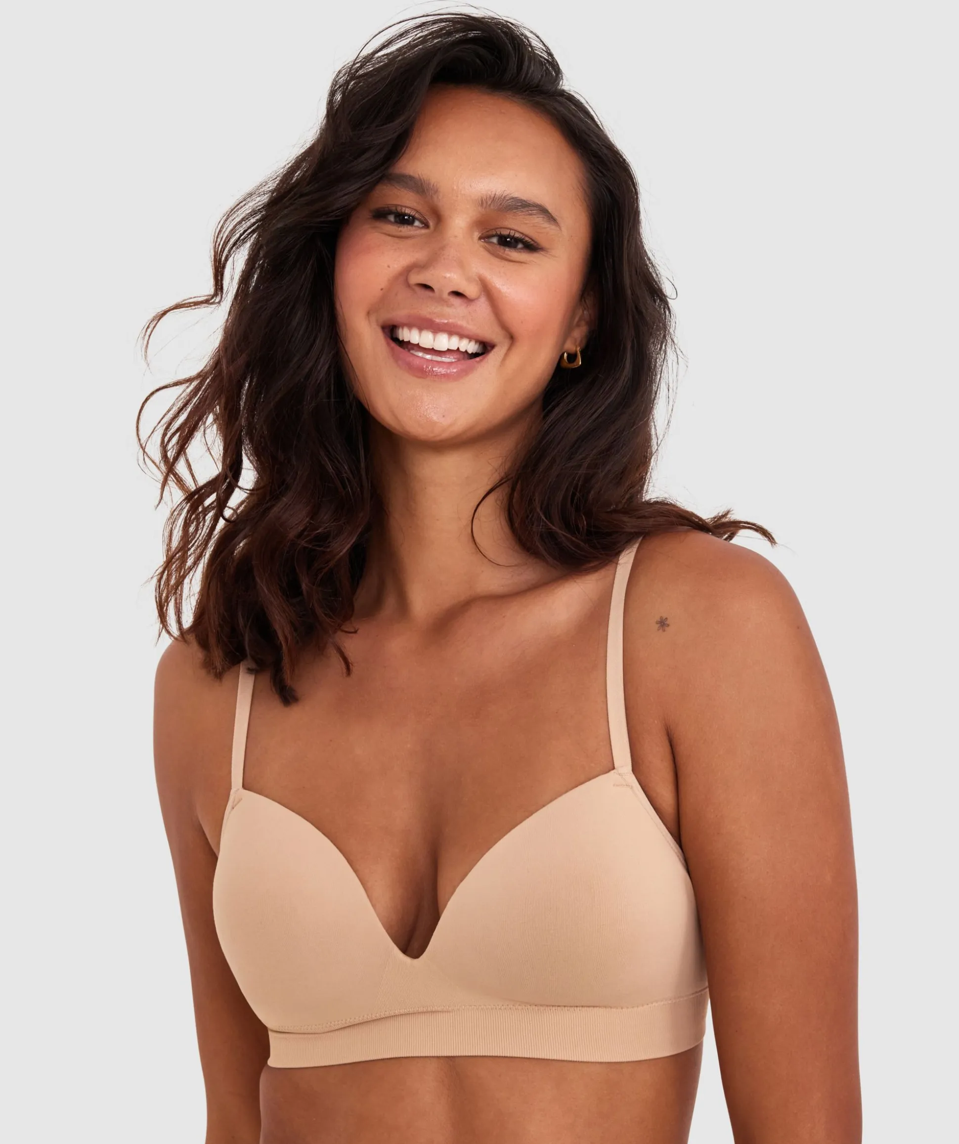 Base Layers Plunge Wirefree Bra - Nude 2