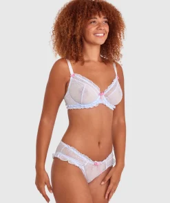 Beatrix Bra - Pale Blue/Pink