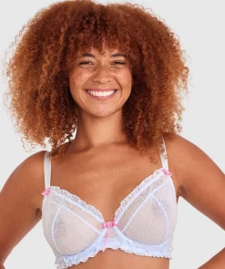 Beatrix Bra - Pale Blue/Pink