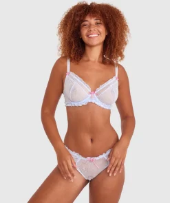 Beatrix Bra - Pale Blue/Pink