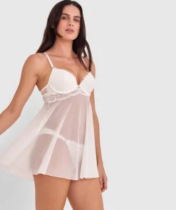 Bethany Essentials Push Up Babydoll - Ivory