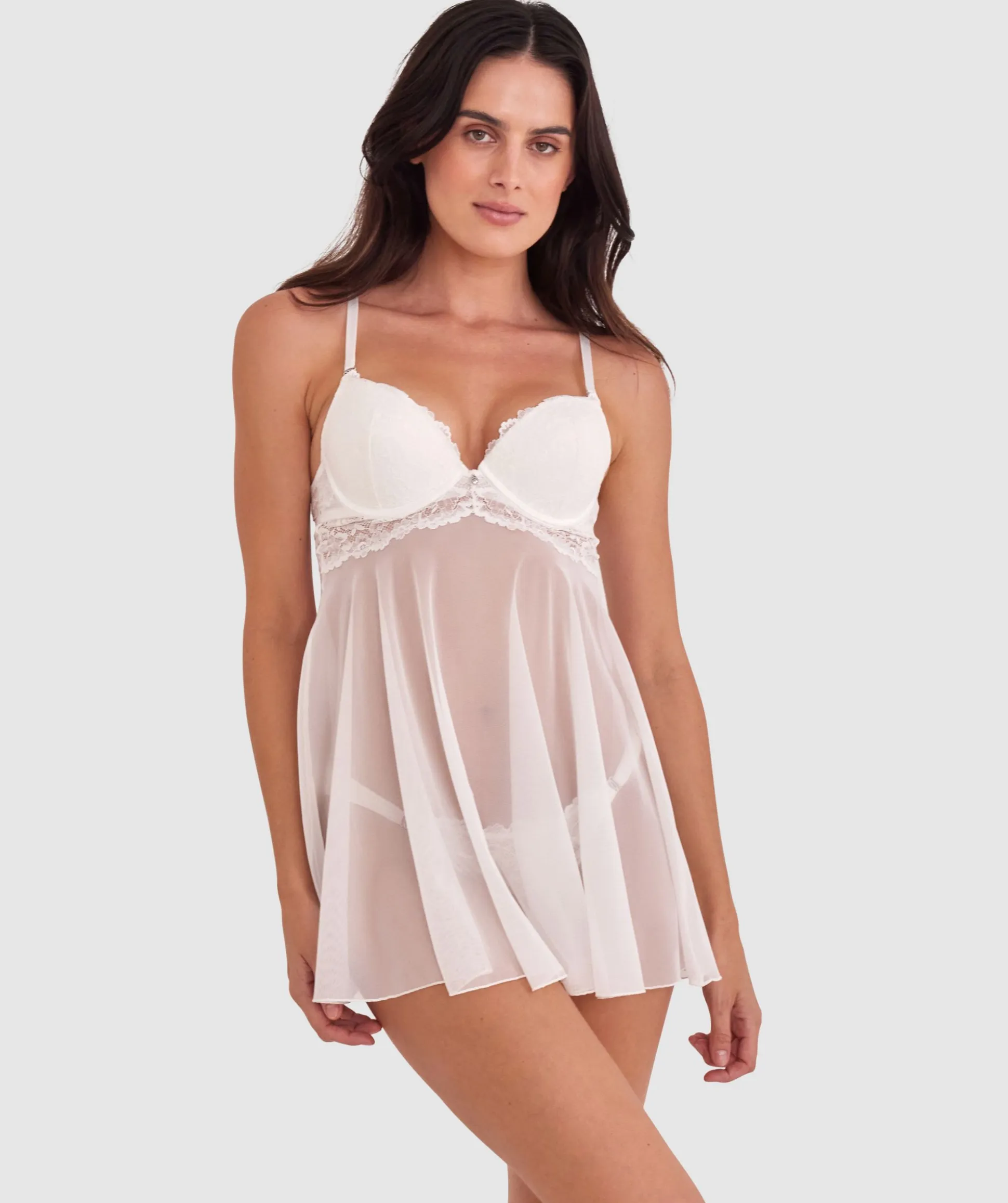 Bethany Essentials Push Up Babydoll - Ivory