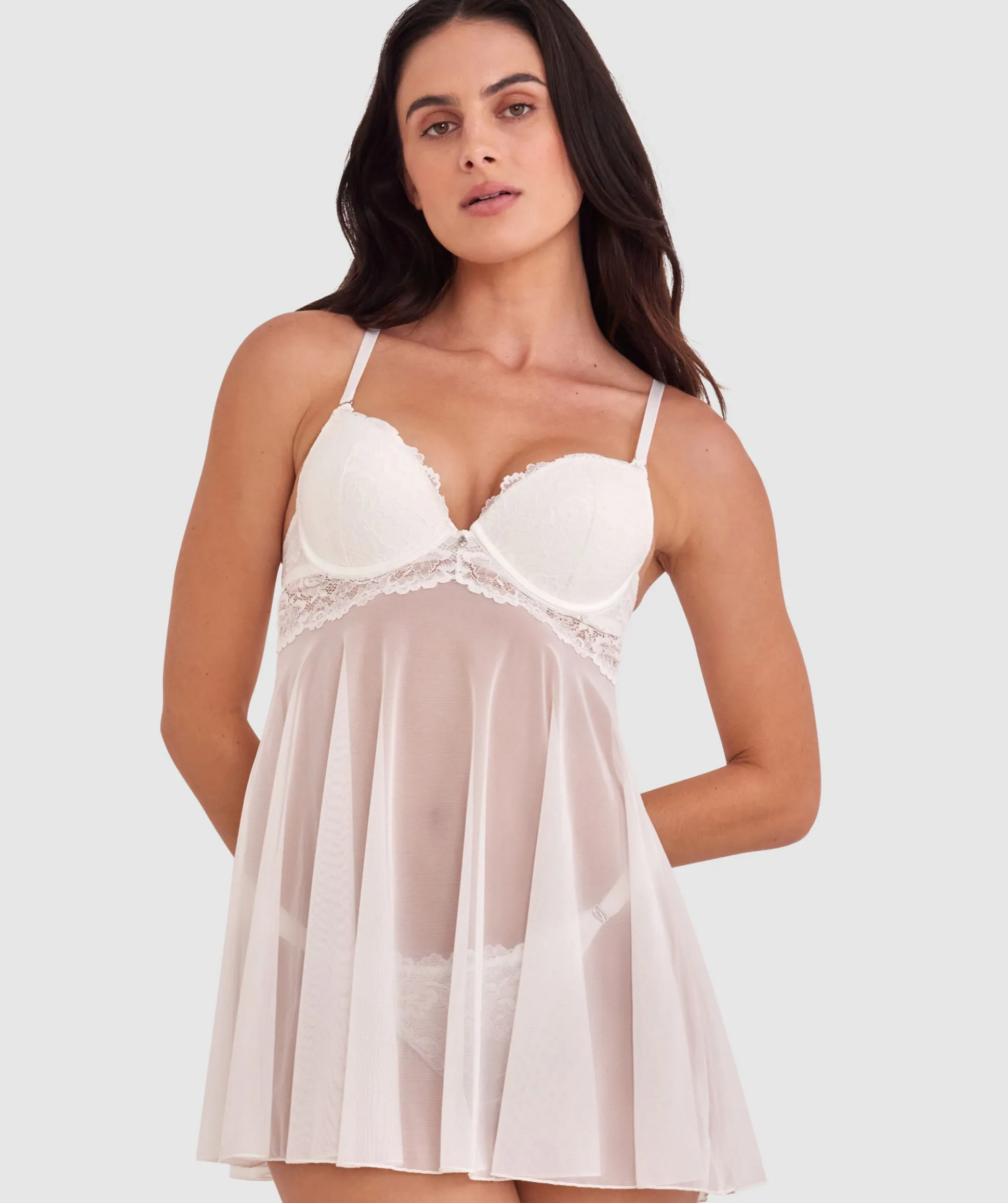 Bethany Essentials Push Up Babydoll - Ivory