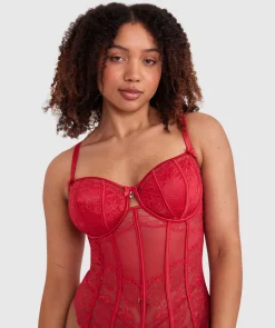 Bethany Underwire Bodysuit - Red