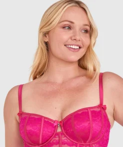Bethany Unlined Bodysuit - Dark Pink