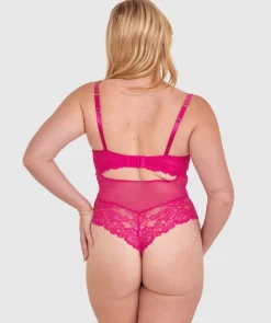 Bethany Unlined Bodysuit - Dark Pink