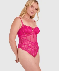 Bethany Unlined Bodysuit - Dark Pink