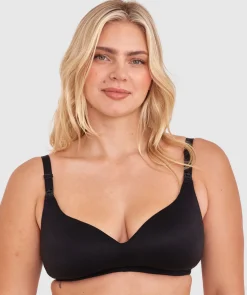 Body Bliss Full Cup Maternity Wirefree Bra - Black