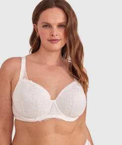 Body Bliss Full Lace Curvy Balconette Bra - Ivory