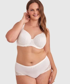 Body Bliss Full Lace Curvy Balconette Bra - Ivory