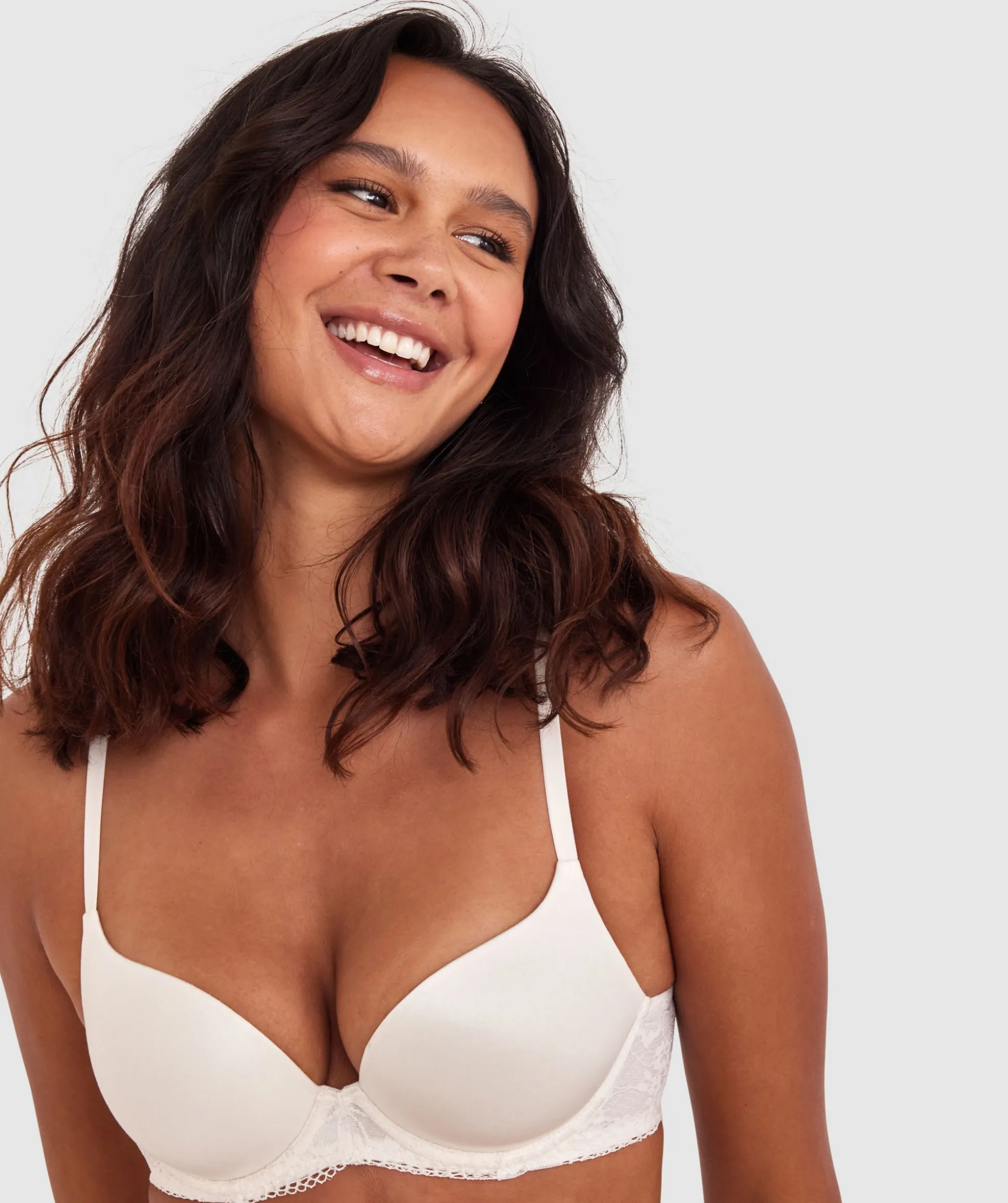Body Bliss Lace Contour Plunge Bra - Ivory