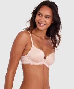 Body Bliss Lace Contour Plunge Bra - Blush Pink