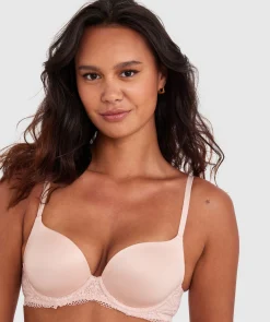 Body Bliss Lace Contour Plunge Bra - Blush Pink