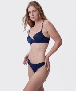 Body Bliss Lace Contour Plunge Bra - Navy