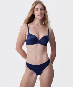 Body Bliss Lace Contour Plunge Bra - Navy