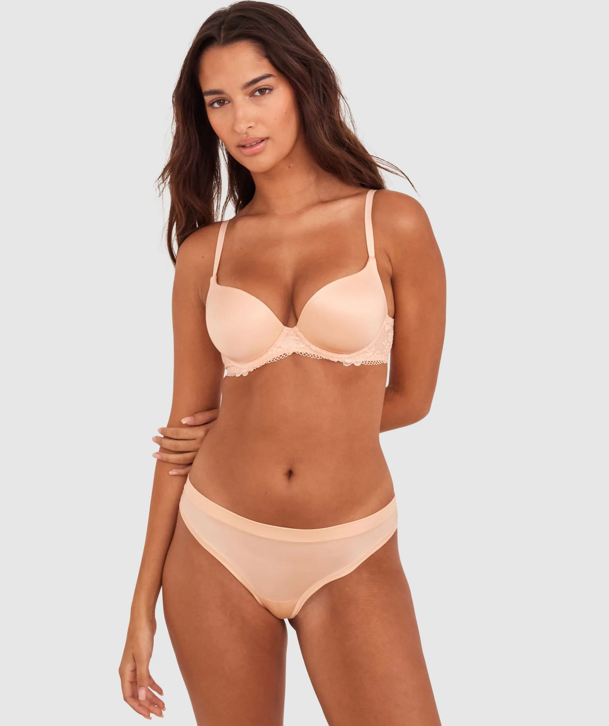 Body Bliss Lace Lightly Lined Bra - Light Coral