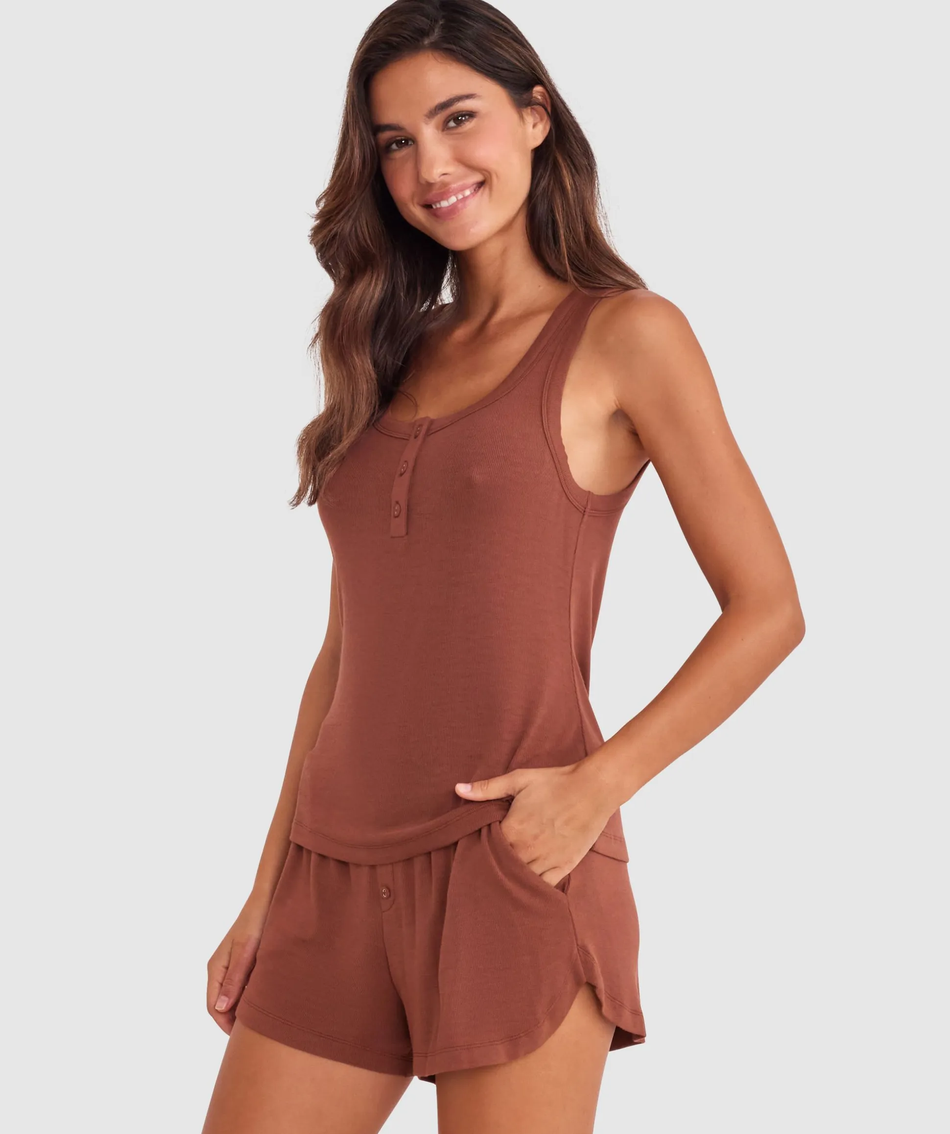 Body Bliss Lounge Cami - Brown