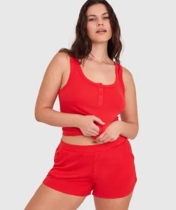 Body Bliss Lounge Short-Light Red