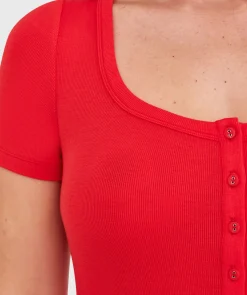 Body Bliss Romper-Light Red