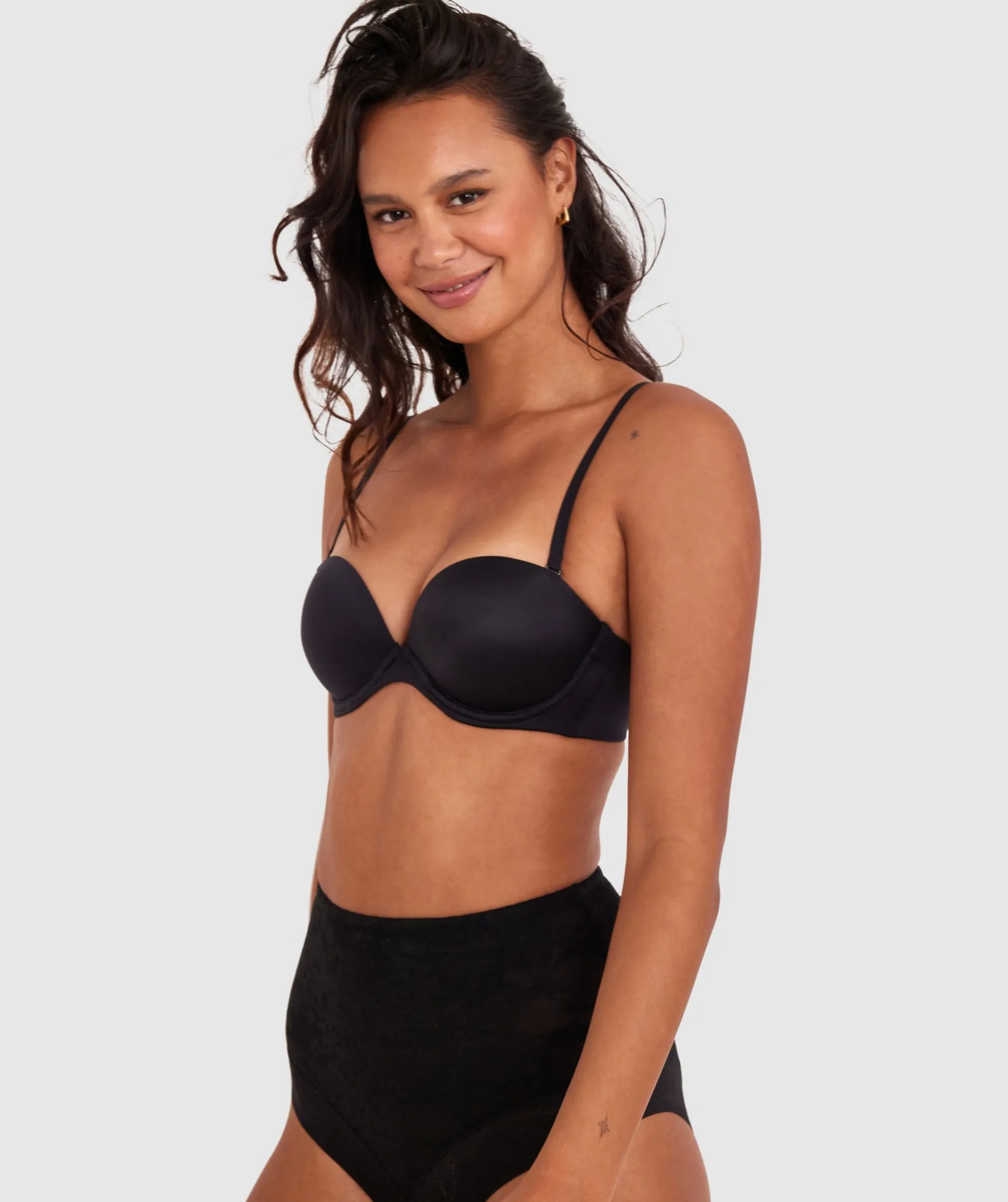 Body Bliss Strapless Push Up Bra - Black