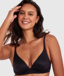 Body Bliss Wirefree Bra with Hook and Eye - Black