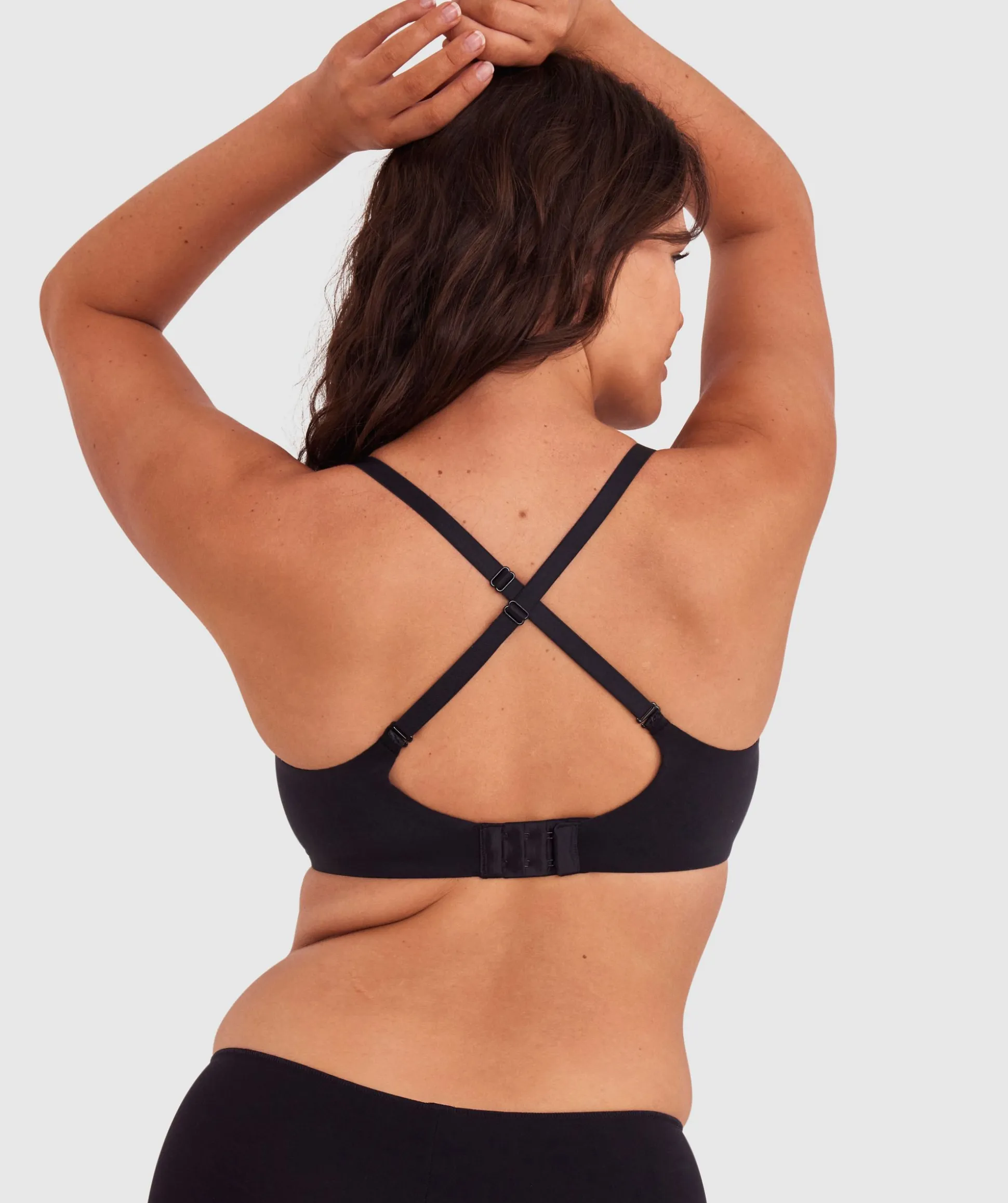 Body Bliss Wirefree Bra with Hook and Eye - Black