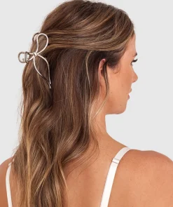 Bow Hair Clip - Silver