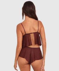Budding Roses French Knicker - Dark Brown