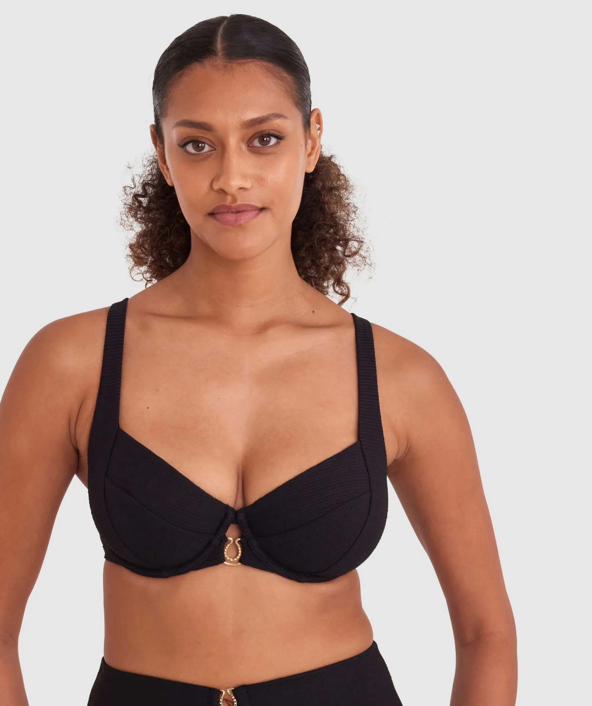 Cassie Full Cup Bikini Top - Black