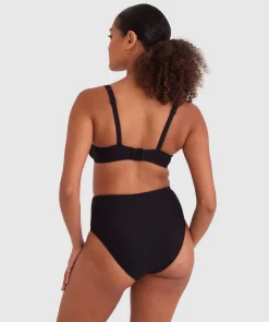 Cassie High Waist Bikini Bottom - Black