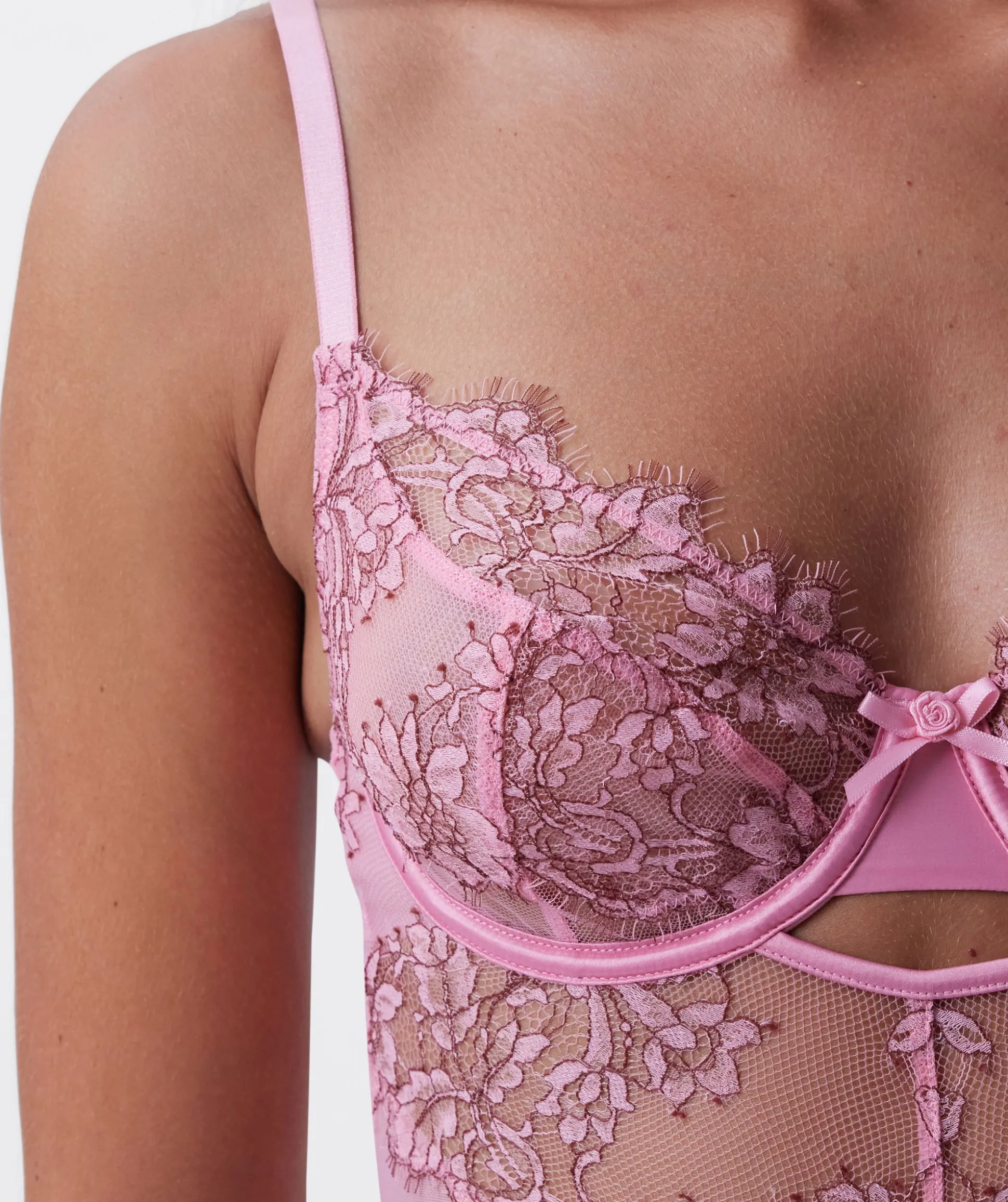 Chantalle Underwire Bodysuit Bra - Pink